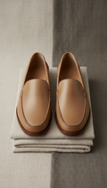 Tan leather classic loafers