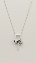 Silver geometric pendant necklace