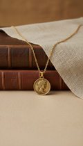 Vintage gold coin pendant necklace