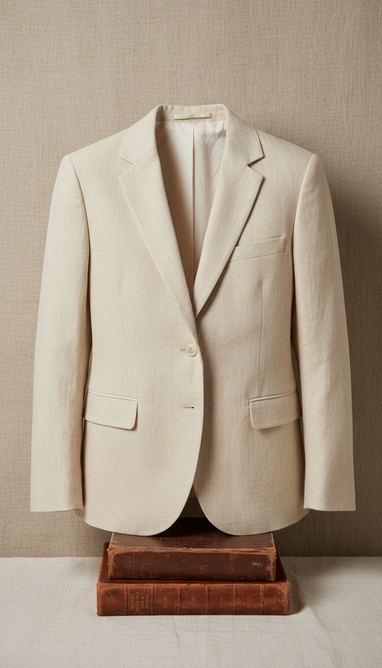 Cream linen tailored blazer